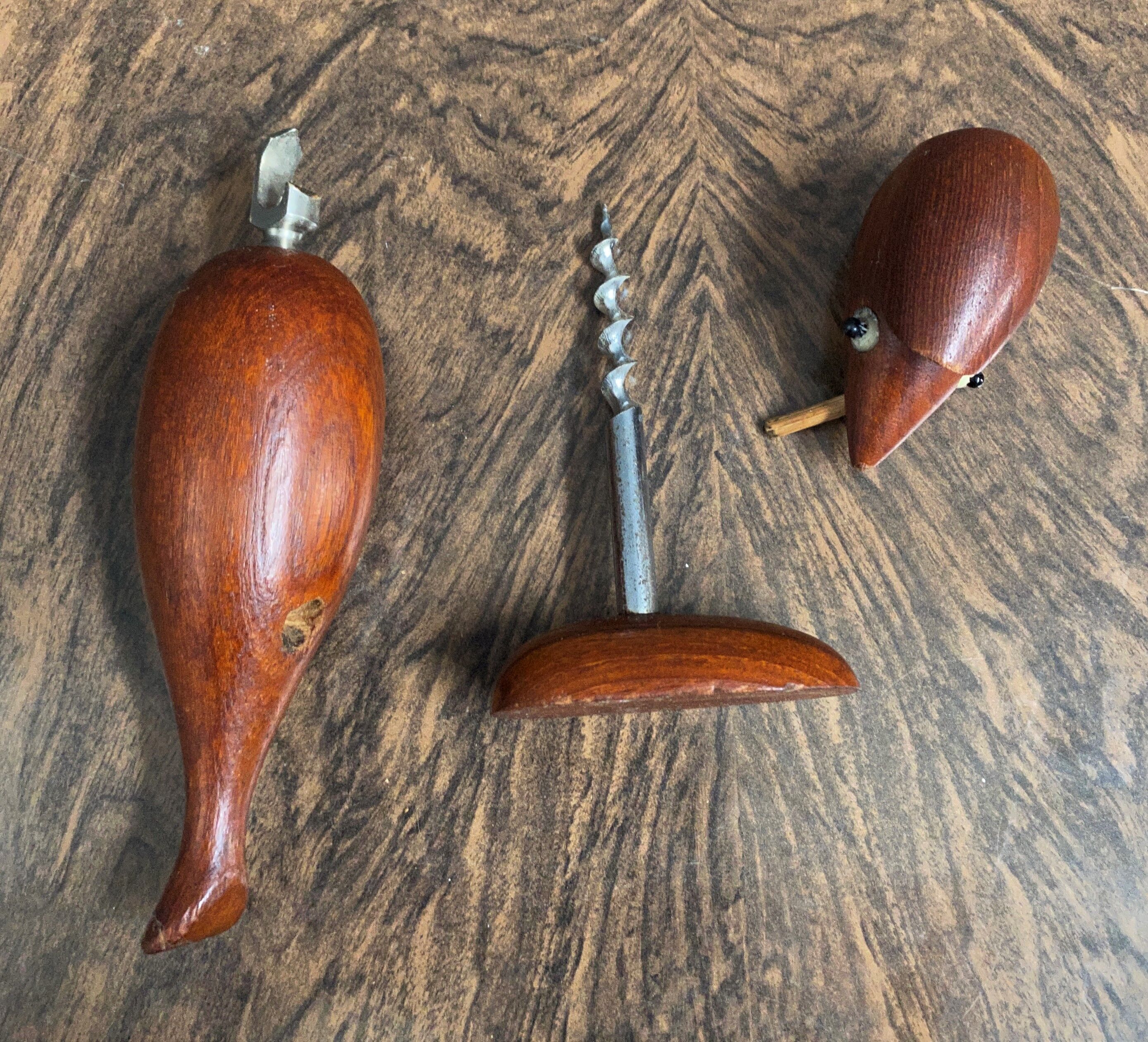 Teak bird bottle opener 1960s