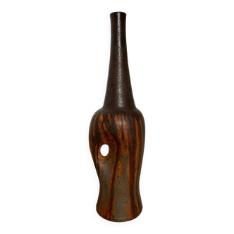 Vintage Brutalist Ceramic Vase or Large Lamp Base - Accolay Style