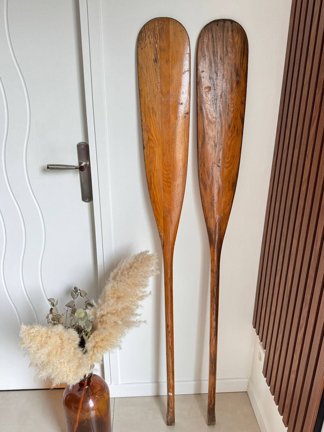 Pair of solid wood paddles