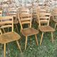 Series of 20 Scandinavian chairs or vintage wooden bistro