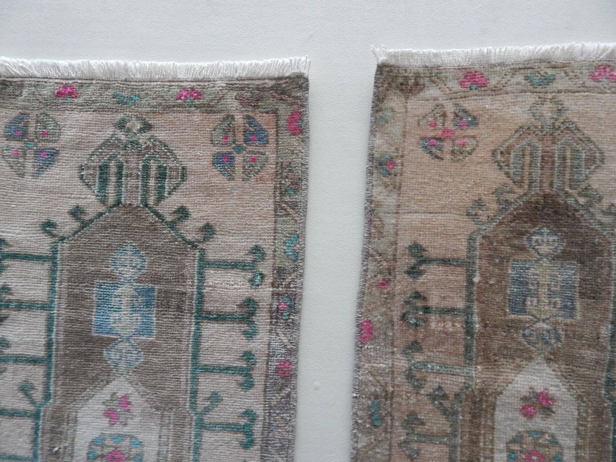 Lot de 2 tapis turcs vintage faits main
