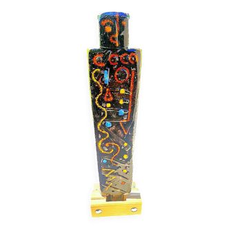Glass sculpture, semi-abstract character – Vintage, psychedelic 1980
