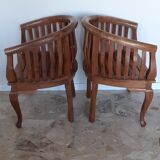 Pair of colonial style armchairs