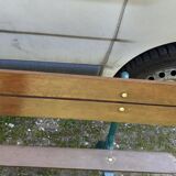 Old garden bench with cast iron feet