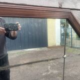 Miroir à Carreaux cadre acajou  , Art Déco