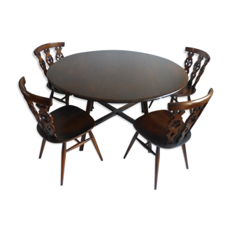 Table and 4 chairs Windsor Lucian Ercolani .