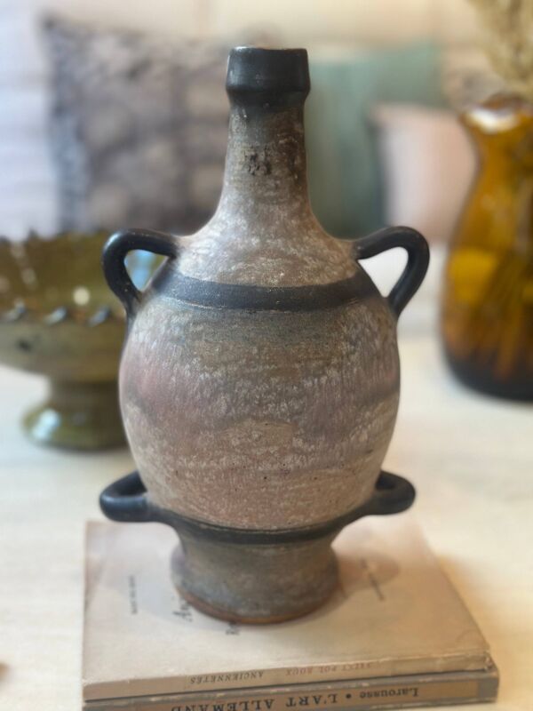 Amphore sculpturale vintage années 70 - grès