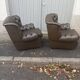 Pair of Chesterfield armchairs with footrest