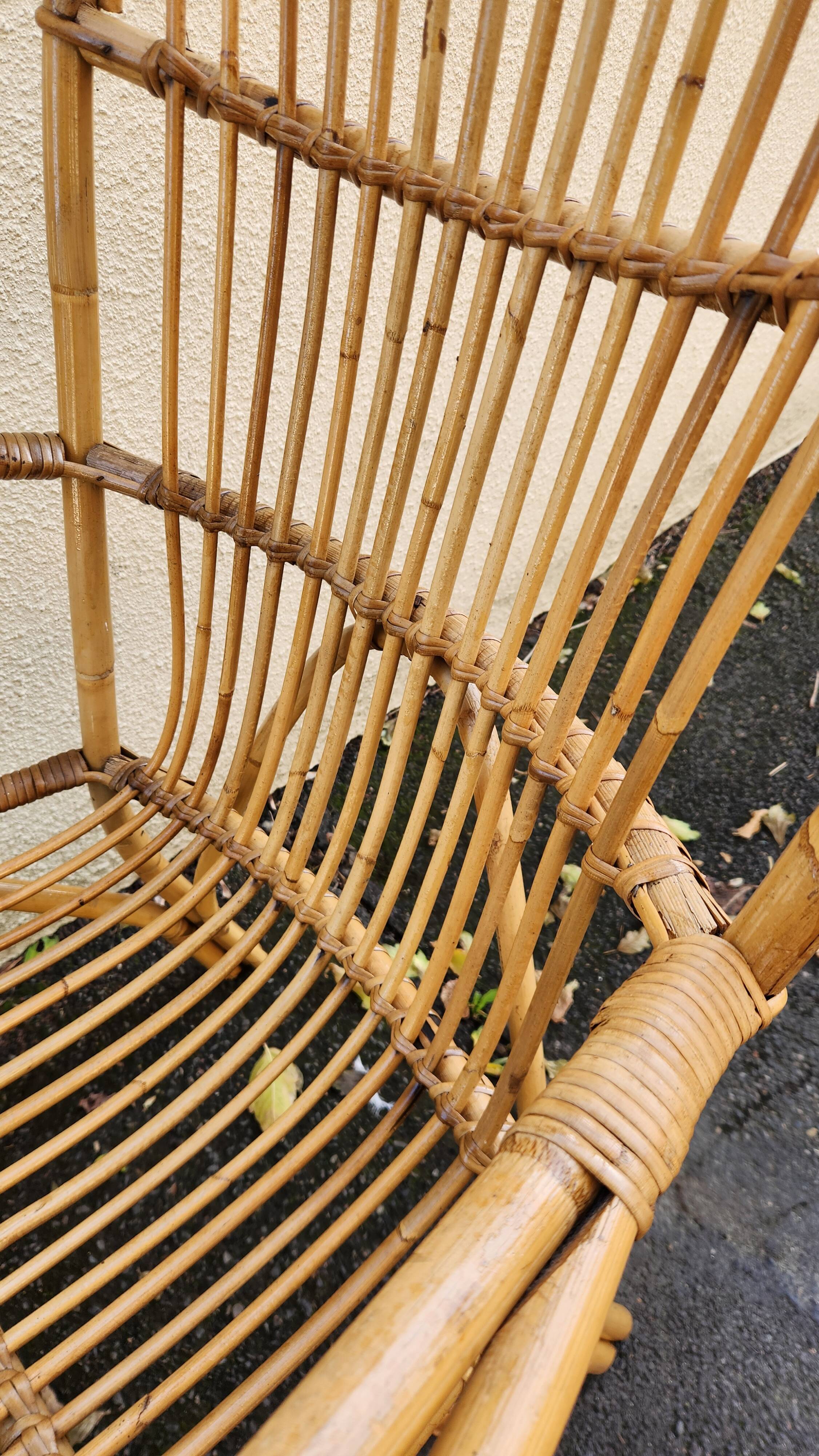 Antique wicker and rattan armchair
