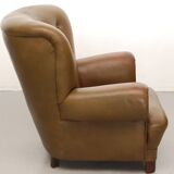 Vintage Denmark leather club Chair