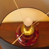 Dolphin table lamp, foot in glazed ceramic, fabric shade, 1960s