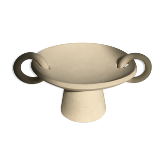 Cup rings in sandstone left raw - artisanal ceramic louve paris