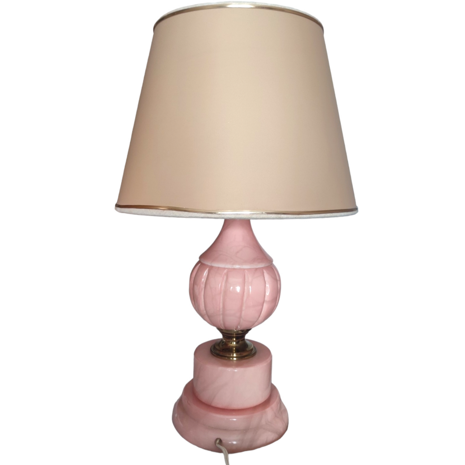 Pair de lampes vintage en marbre rose