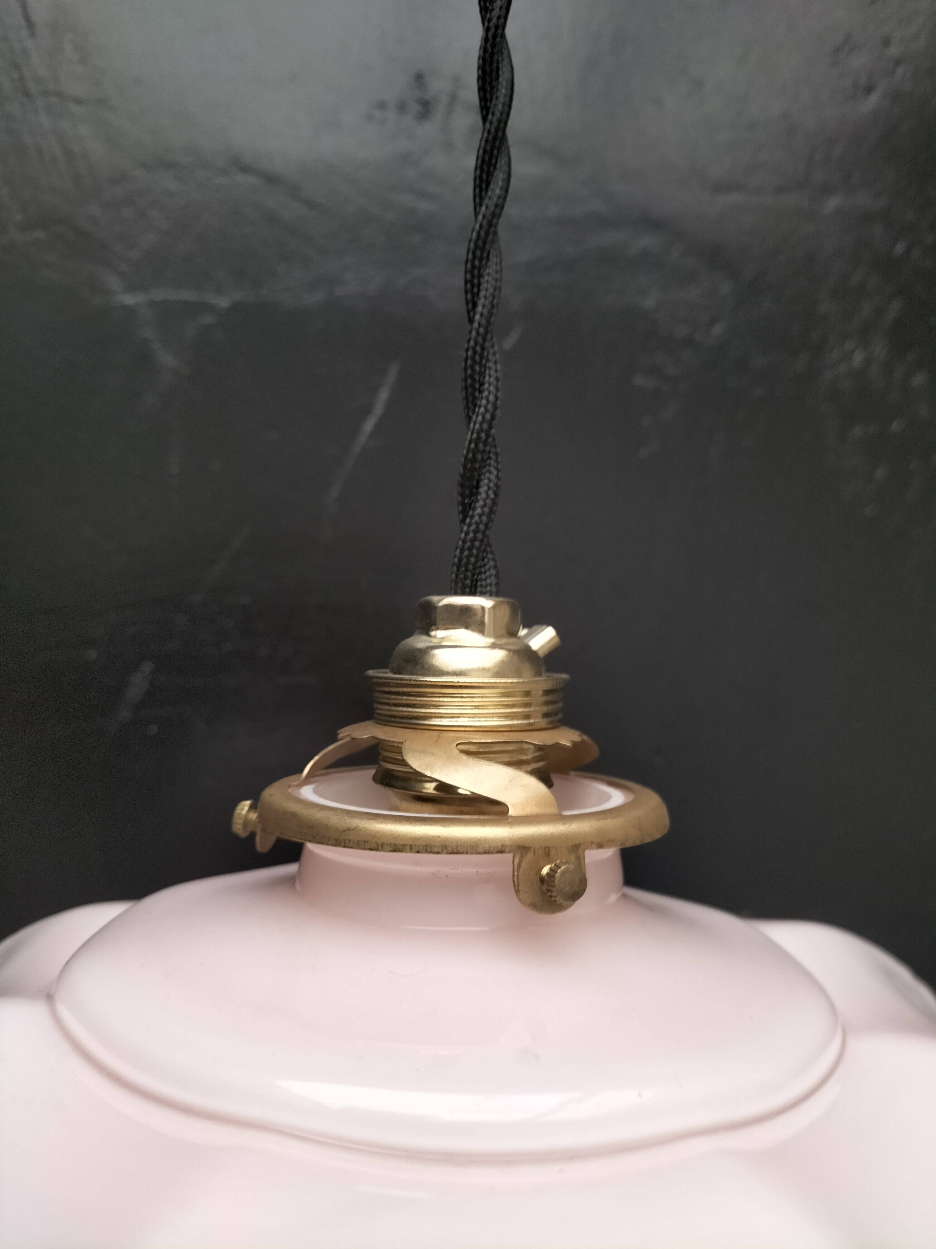 Pink opaline pendant light