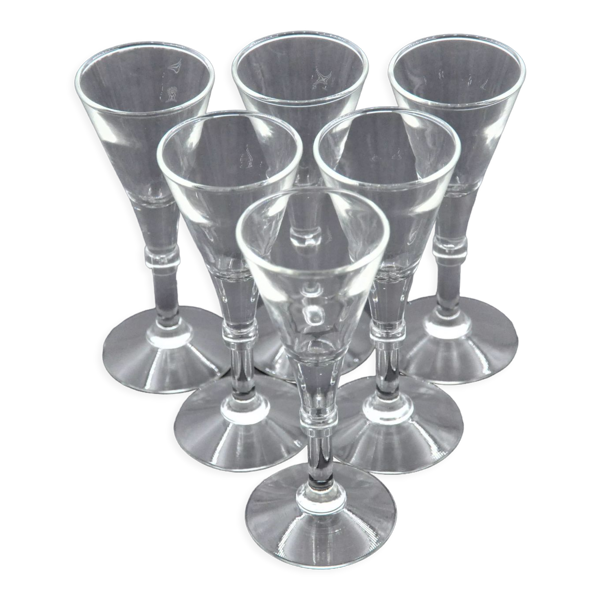 Anciens service de 6 flutes à champagne - cristal ou verre - art de la table