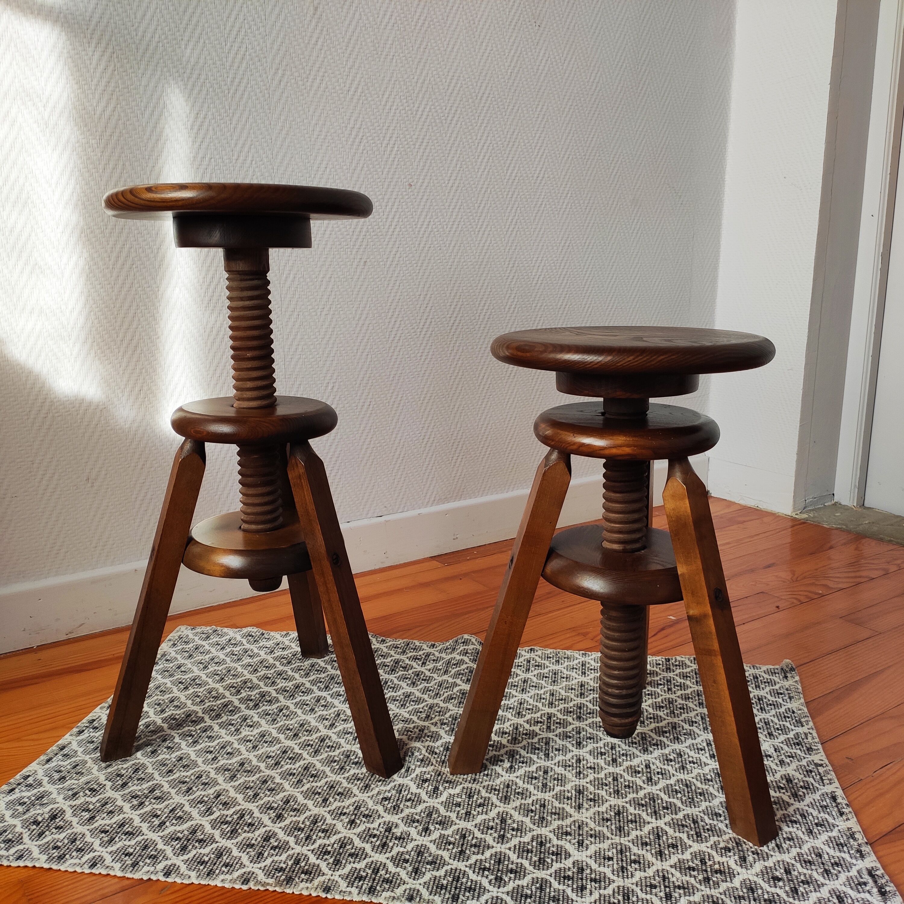 Old workshop screw stools