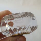Small Functional Signed Royal Champagne Crystal Desk Clock