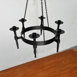Vintage brutalist wrought iron candle holder by Boltze, 1970s.