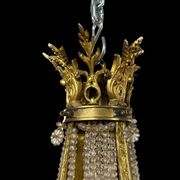 Hot air balloon chandelier in gilded bronze Louis XVI style of Napoleon III period