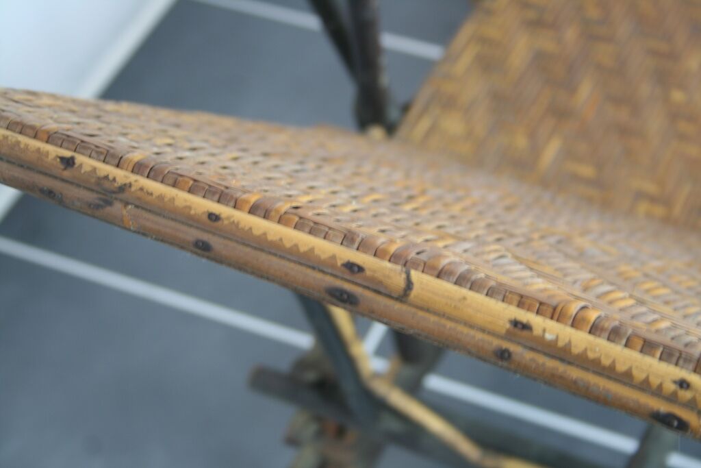 Deckchair, rattan and wicker 1950
