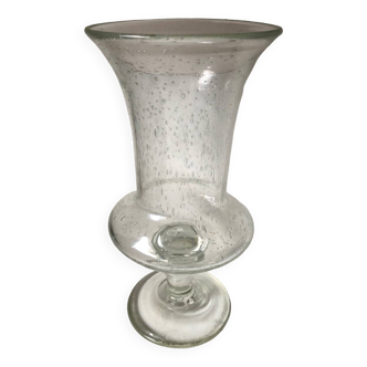 Large Biot vase in bubbled glass