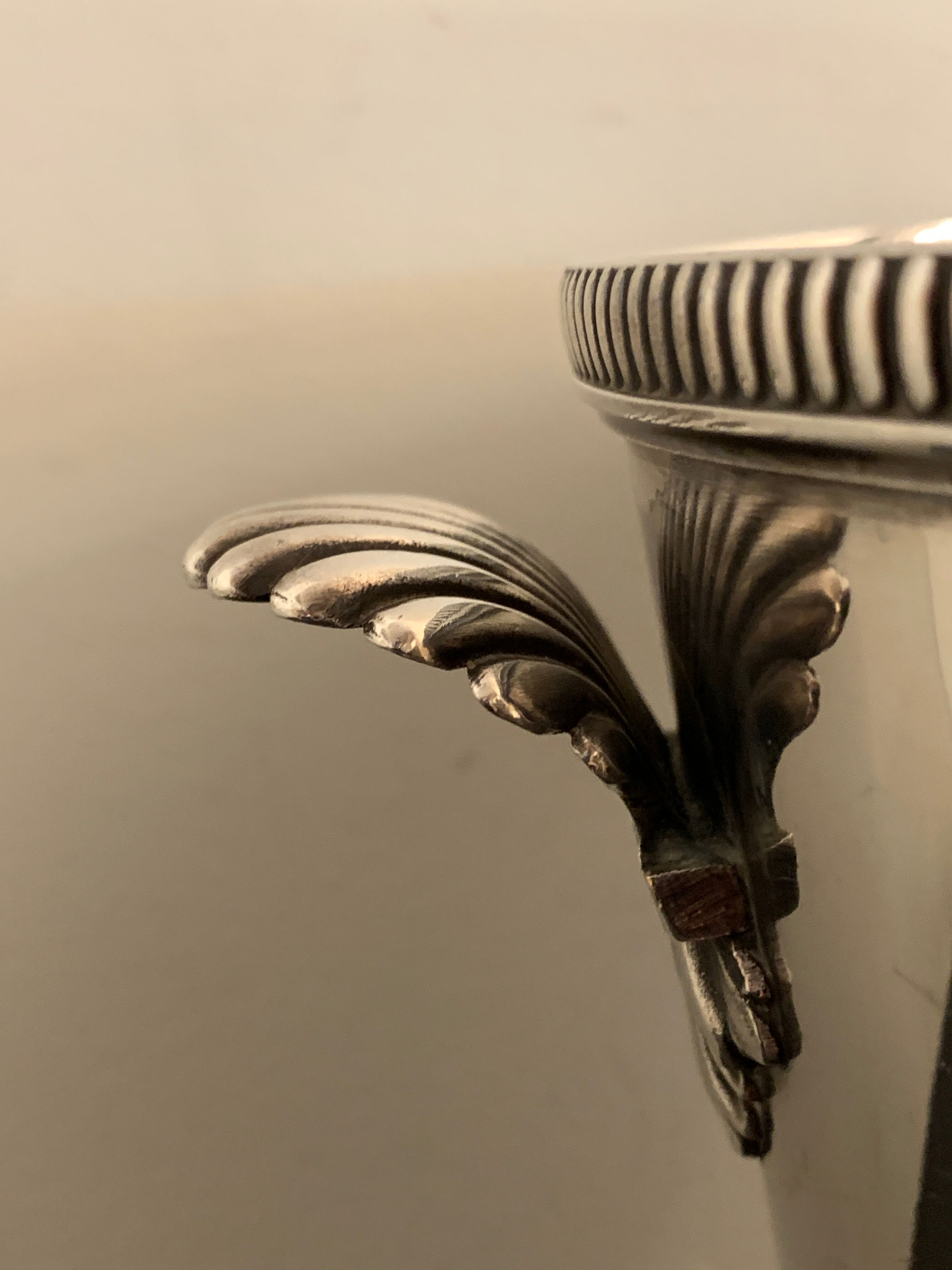 Pearl silver metal champagne bucket, shells or shells