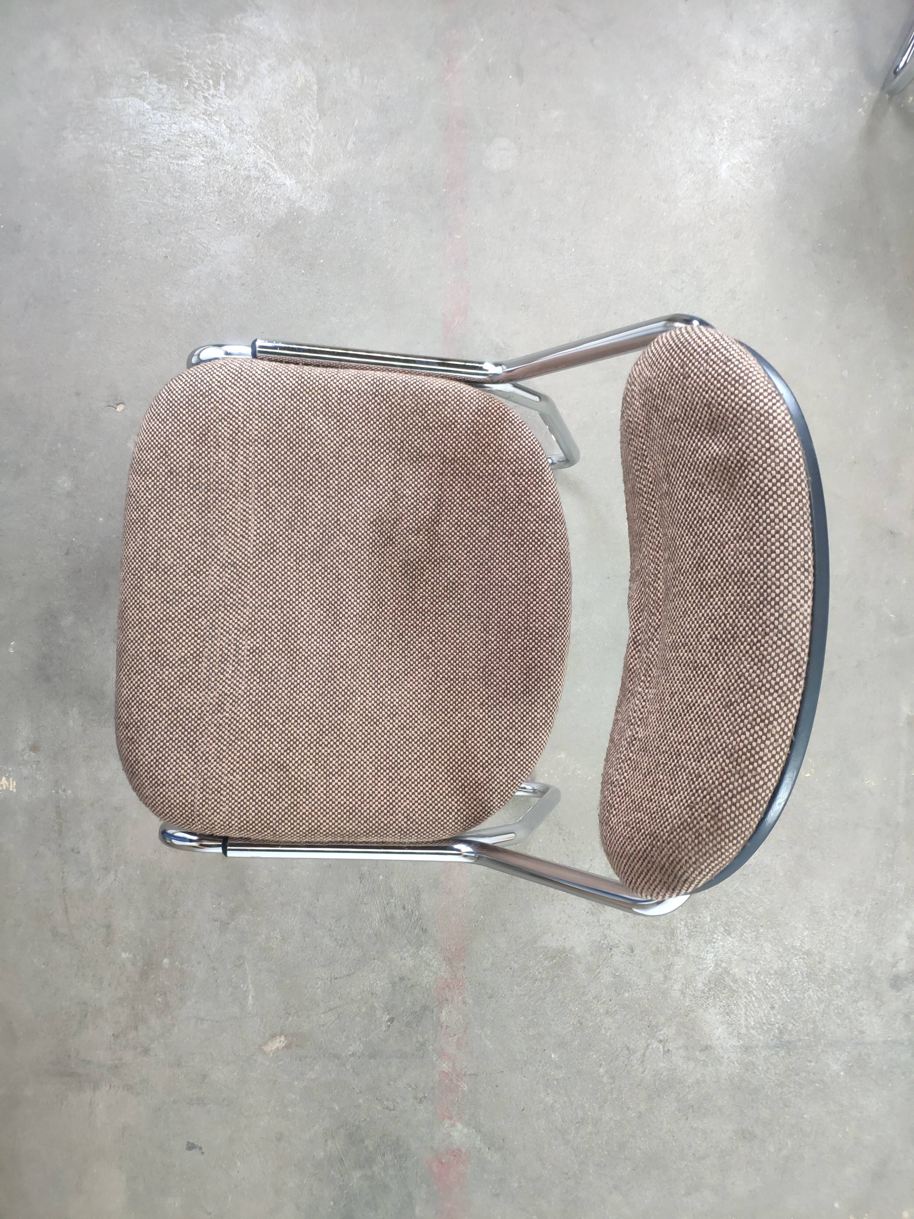 Vintage office chairs fabric and chrome
