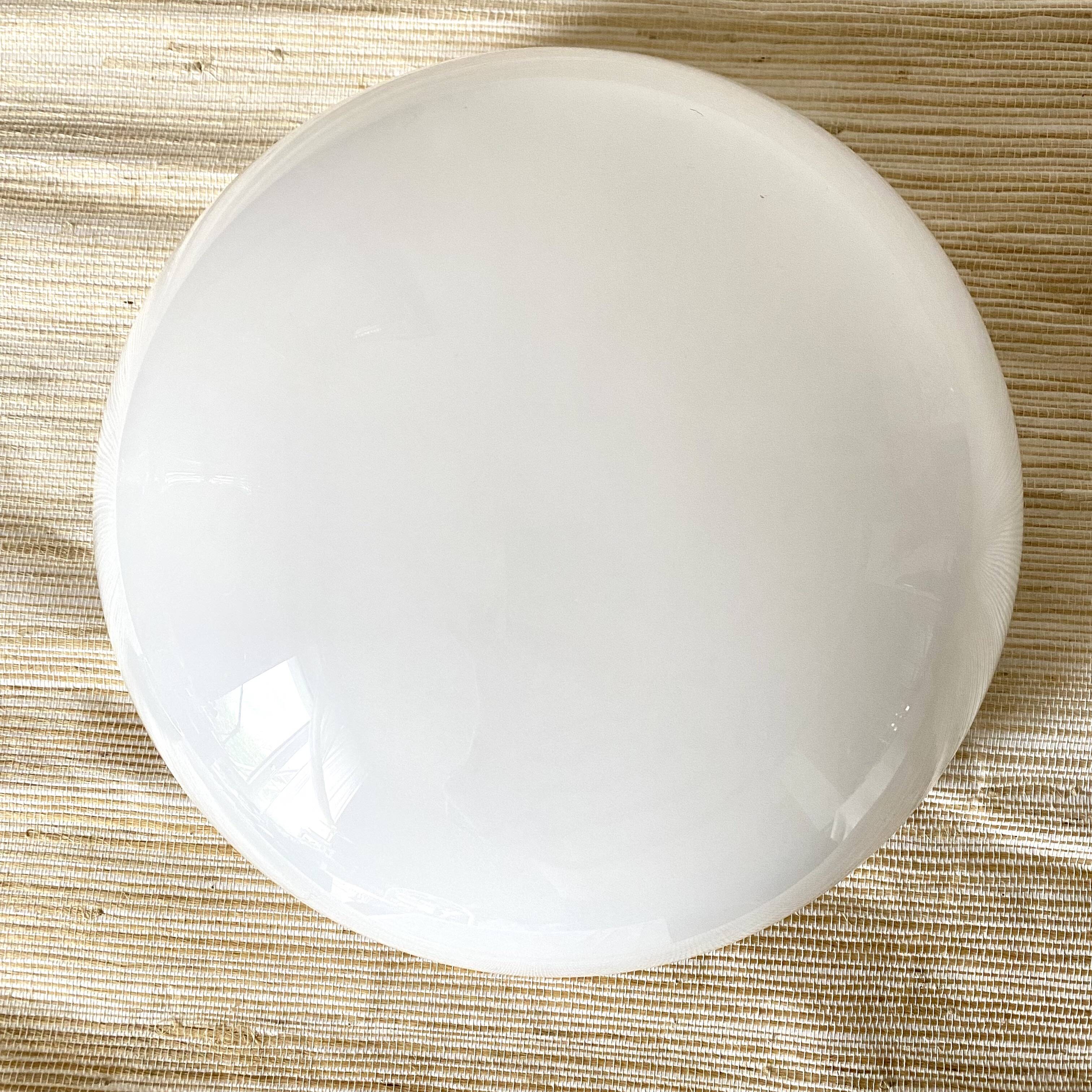 Plafonnier verre opalin vintage 30cm