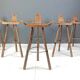 Ensemble de 6 tabourets de bar brutalistes, années 1960