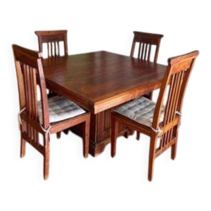 table à manger avec - chaises teck