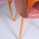 Four restored mid-century chairs, antonin suman, beech, walnut, czechia, 1950s