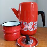 Enamelled red coffee maker