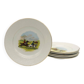6 assiettes dessert "Société des Grands Etablissements Céramique St Amand"