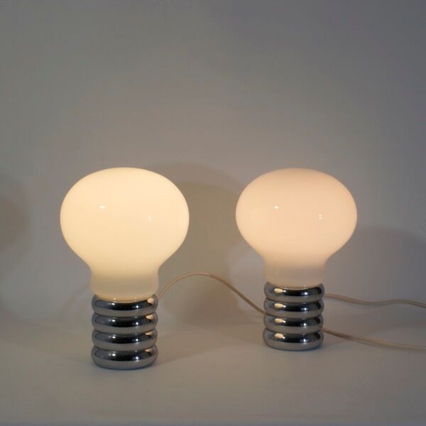 Pair of Bulb lamps from Ingo Maurer, Murano