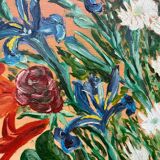 Peinture d’un bouquet / tableau huile sur toile