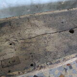 Ancient workbench in raw wood