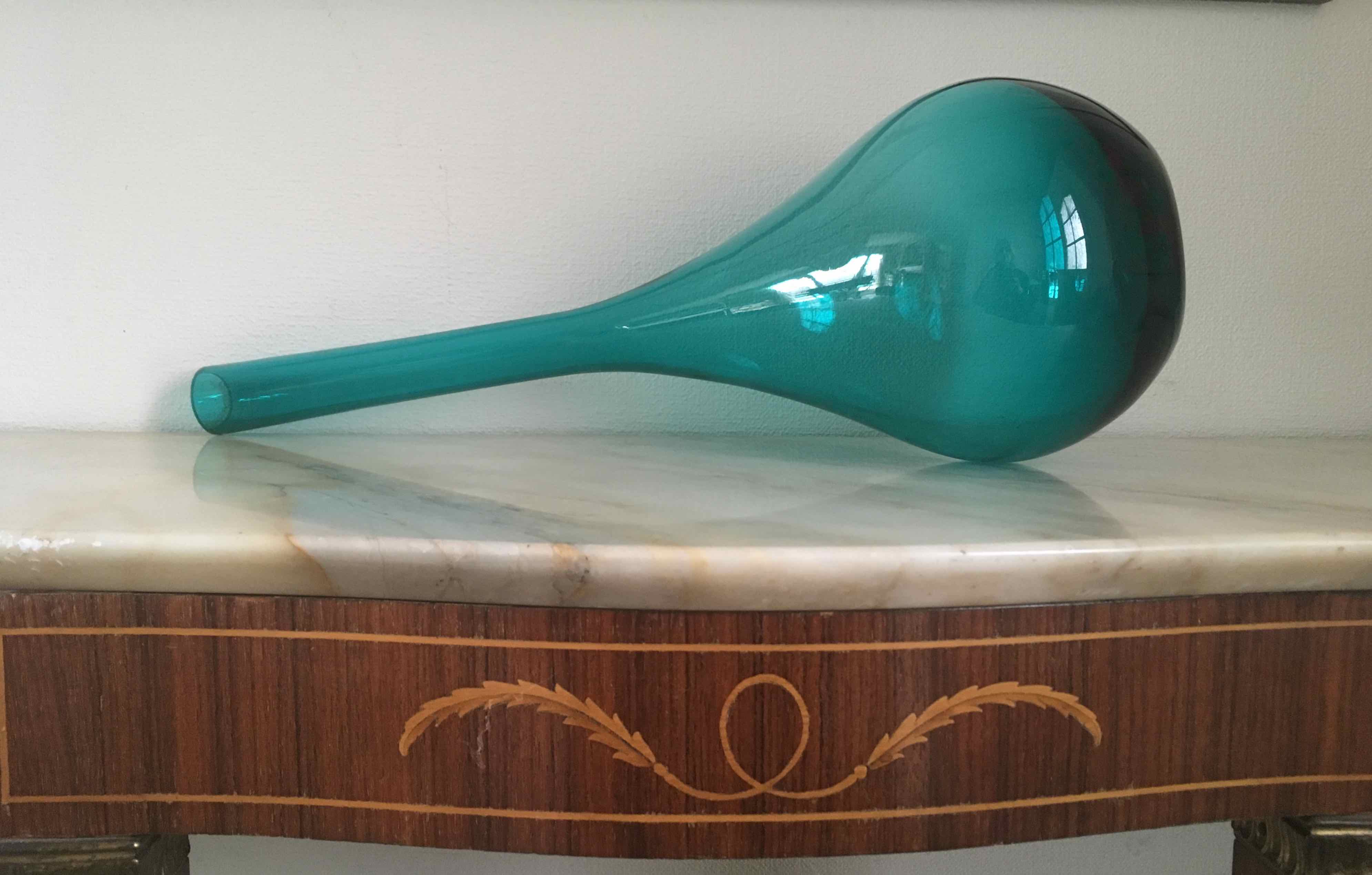 Large blown glass bottle