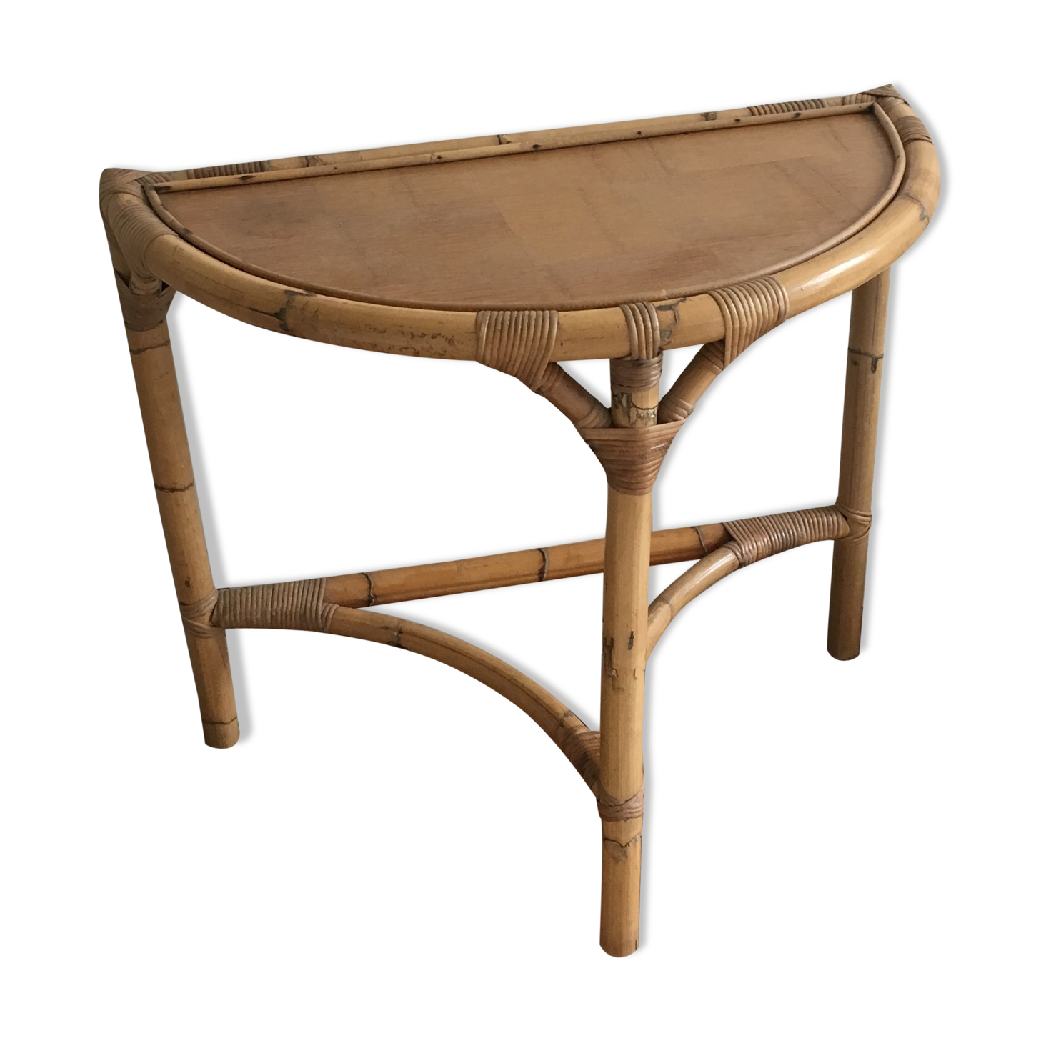 Vintage rattan console