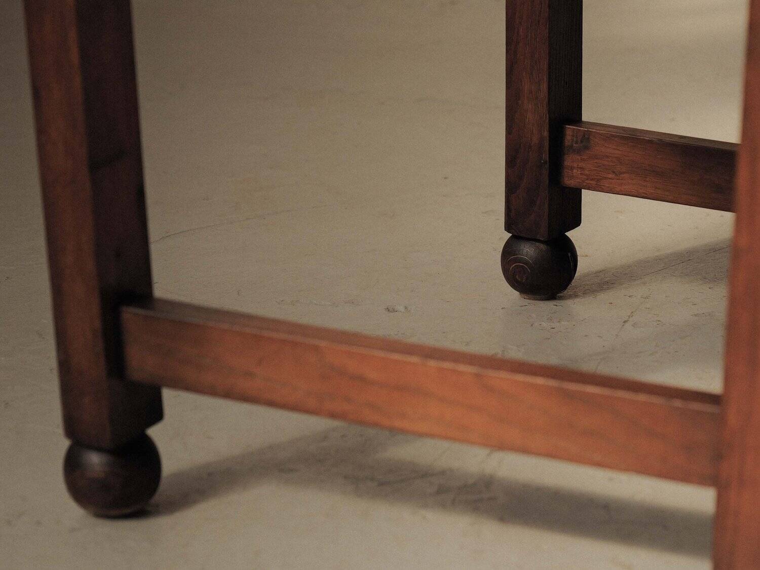 Handcrafted oak and straw armchair, France, circa 1950.