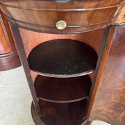 Rare Somno with drawer, Empire period Cuban mahogany and superb grooved marble.