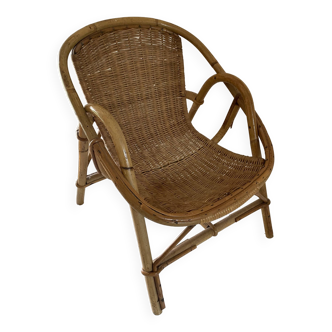 Vintage rattan basket chair for children