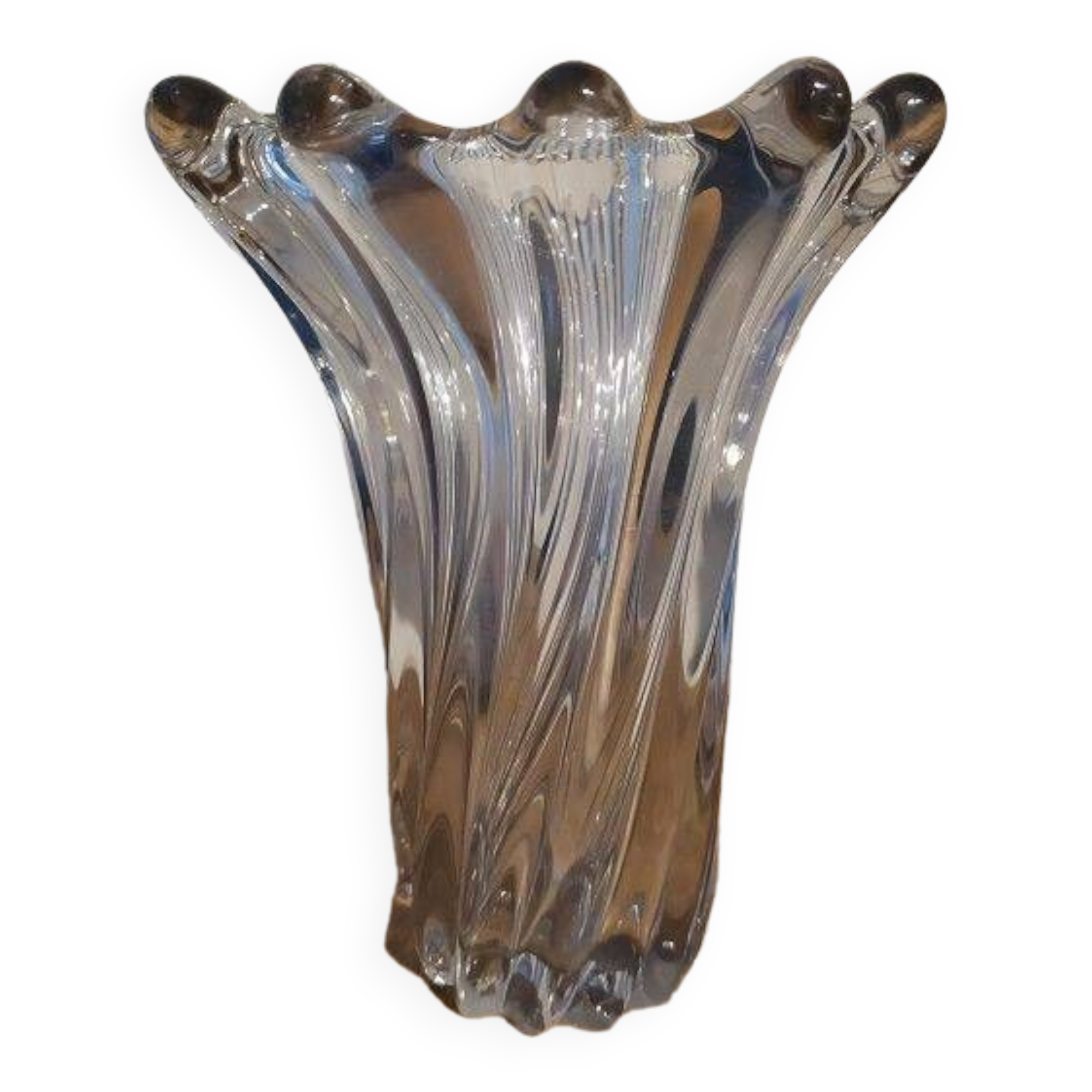 Molded glass tulip vase
