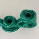 Twisted green ceramic candle holder from Vallauris 1950s