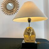 Golden brass table lamp tutankhamun Year 70 vintage pyramid