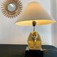 Golden brass table lamp tutankhamun Year 70 vintage pyramid