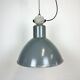 Grey industrial aluminium pendant lamp from polam wilkasy, 1960s