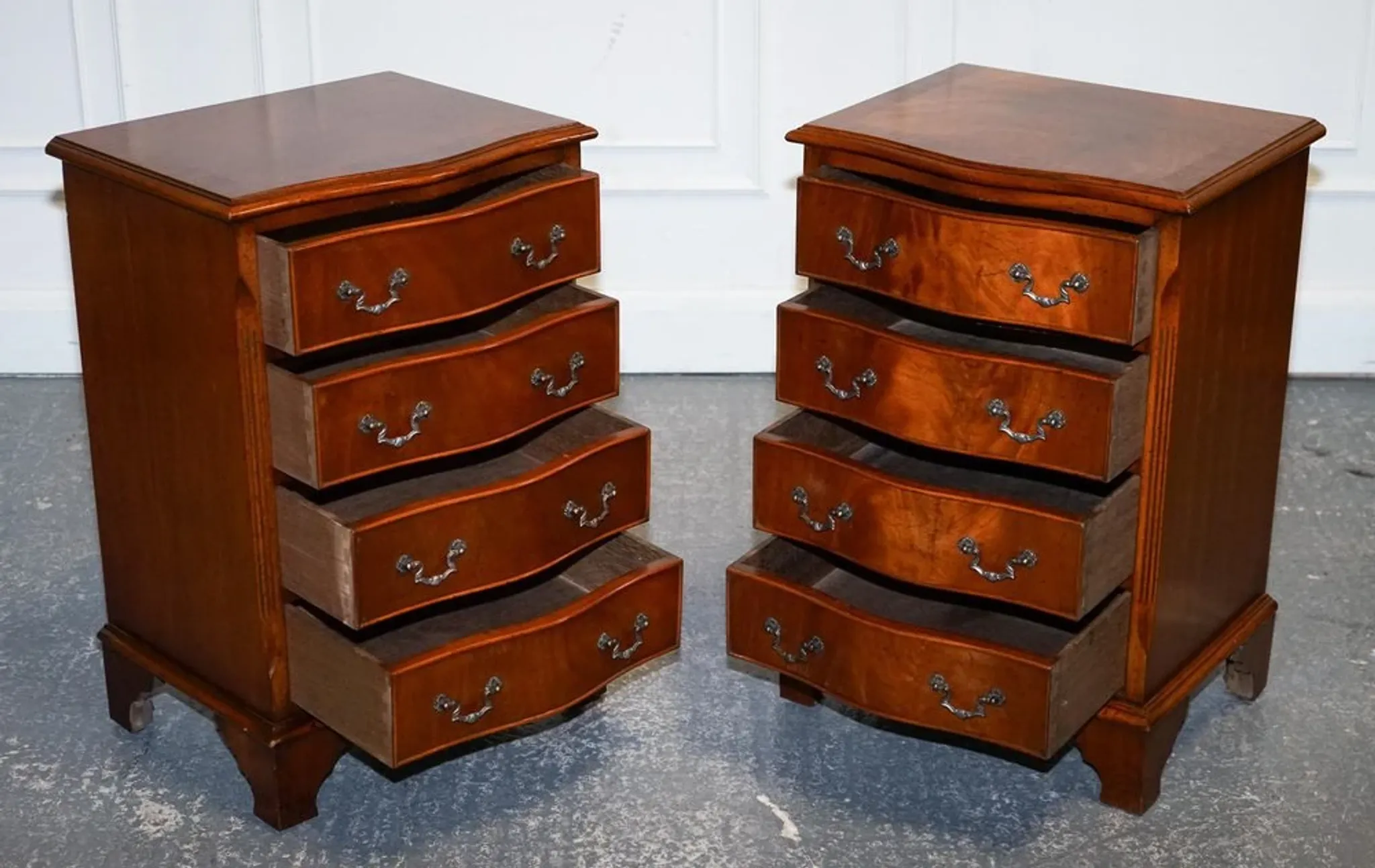 Georgian Style Bedside Tables with Drawers, Set of 2