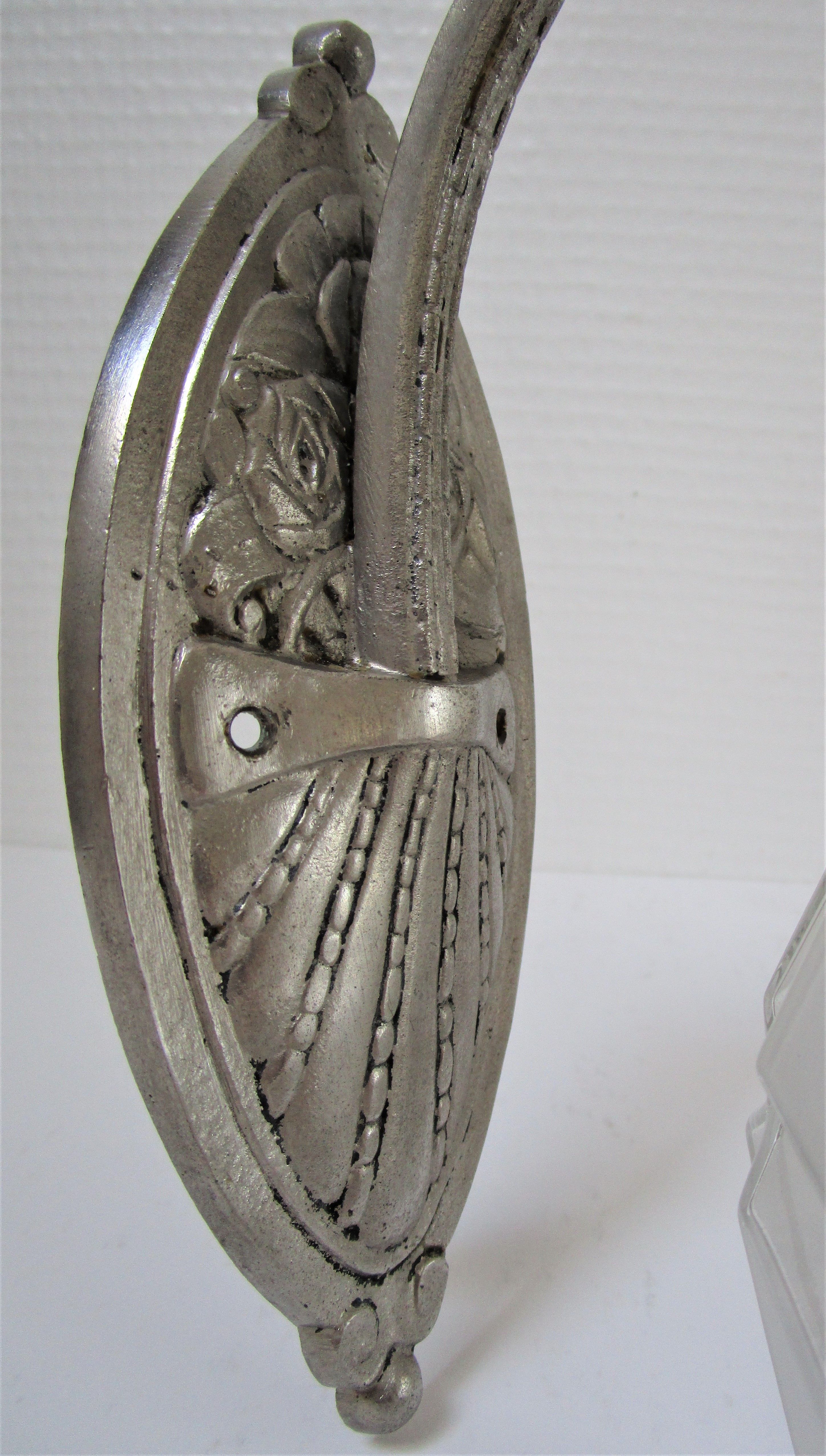 Pair of art deco glass and metal sconces 20/30