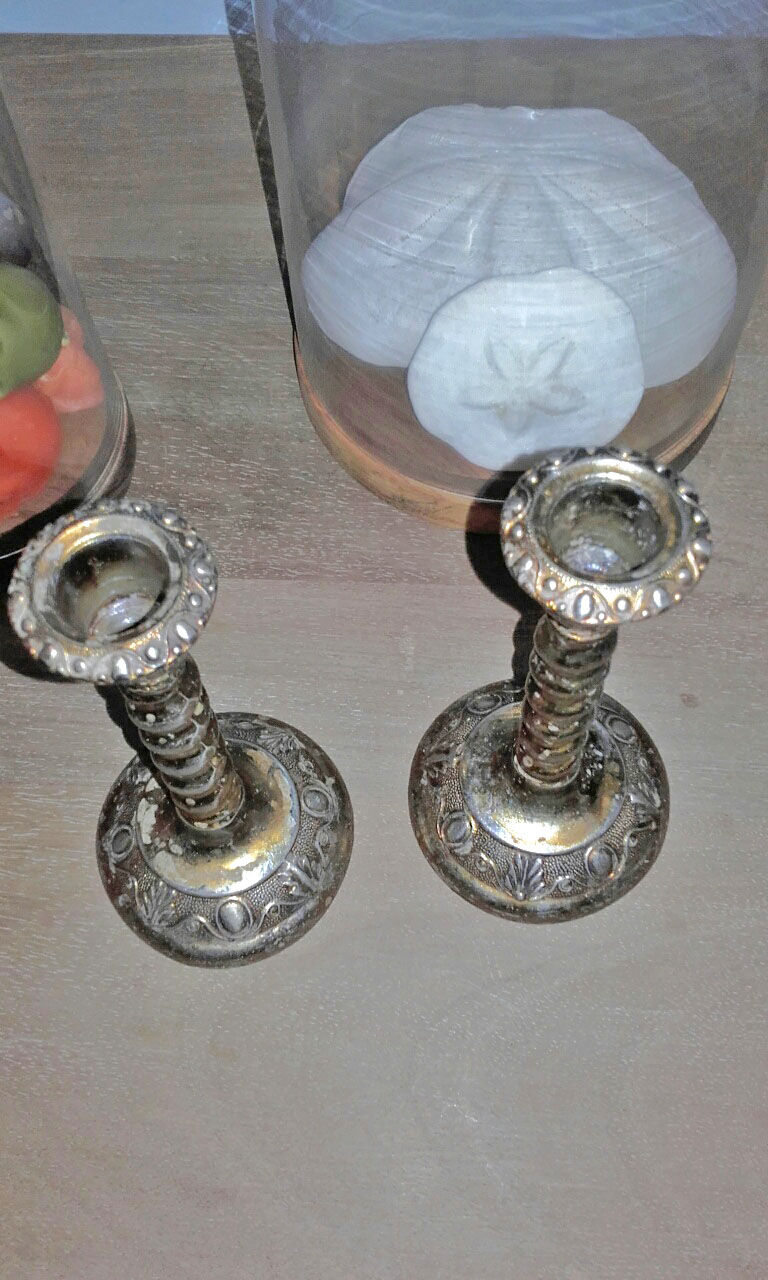 Pair of old candlesticks