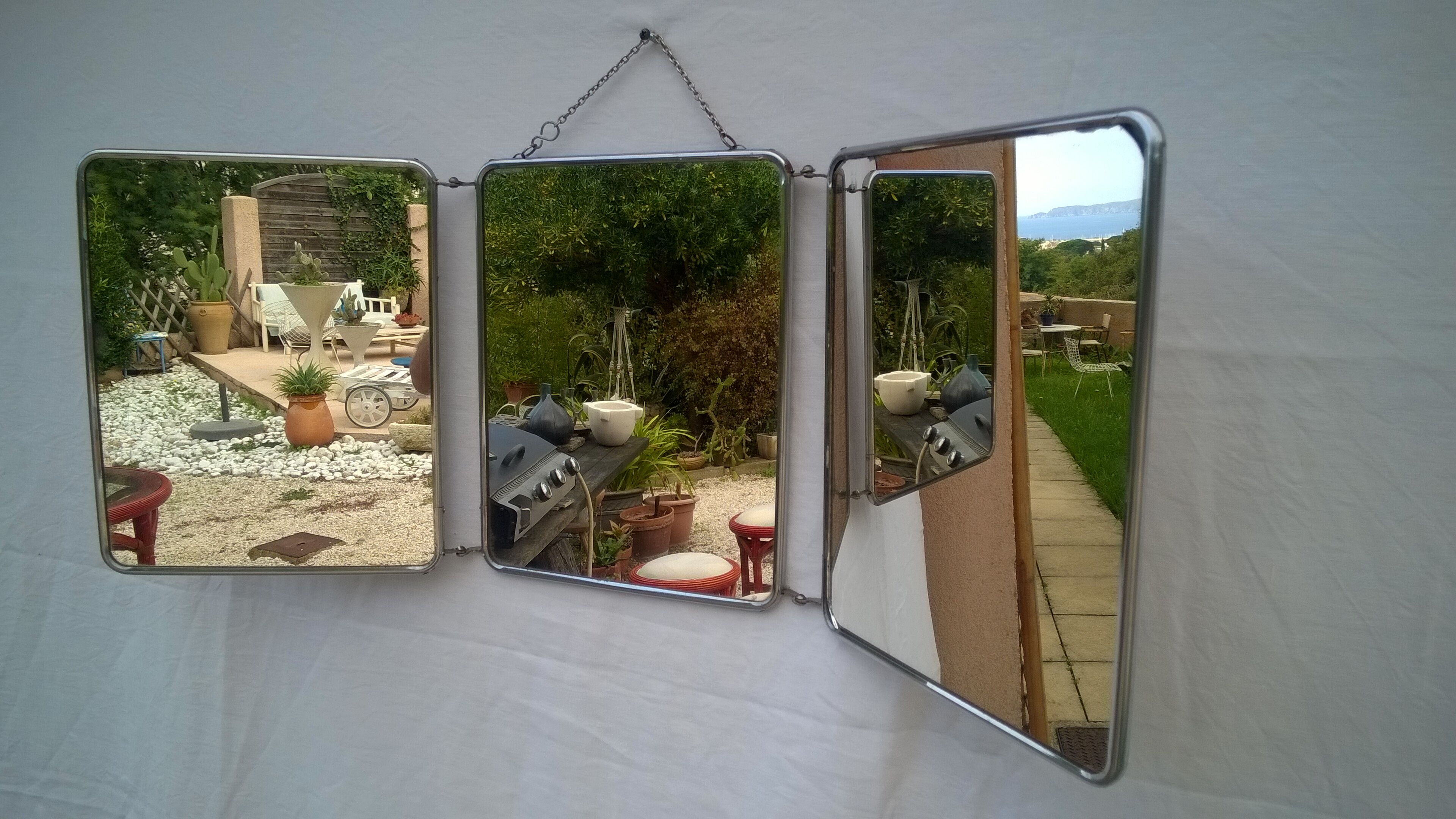 Barber triptych mirror 80x30cm